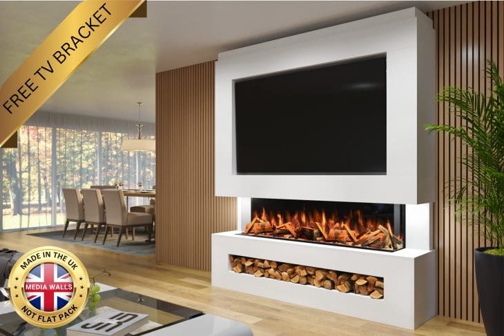 Pre-Built Media Wall Inc Advance 1500 Electric Fire - Package 11