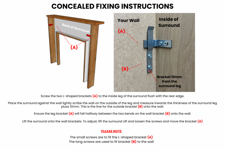 fireplace fixing instructions
