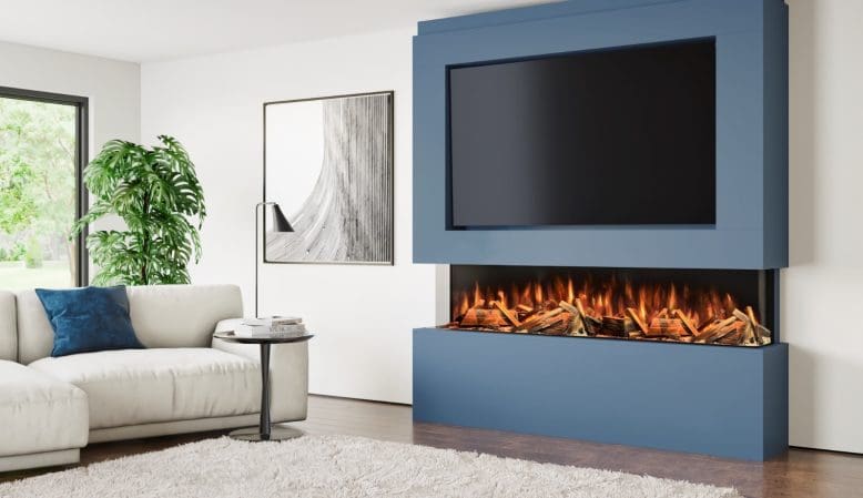 Custom Built for Perfection: How Our Pre-built media walls and 3-Sided Electric Fire Fits Around Your TV and Soundbar