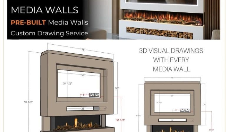 See Before You Buy: 3D Visual Drawings and Showroom Displays of Pre-Built Media Walls 