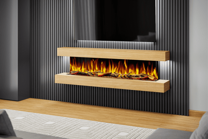 Evolution Fires Studio 6 Oak - 72 inch Wall Mounted Electric Fireplace - Image 2